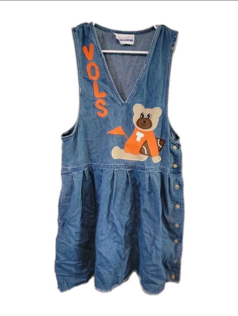 Vintage 90s University Of Tennessee UT College Volunteers Denim Jumper Overalls